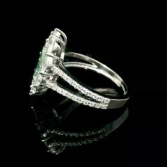 GIA Certified 0.66 Carat Light Yellow Green SI1 Clarity Diamond Ring