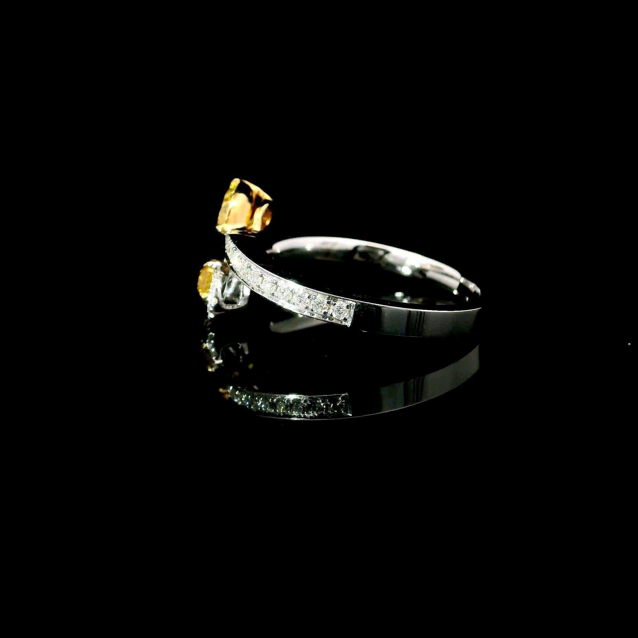 AGL Certified 0.324 / 0.226 Carat Fancy Intense Yellow VS Clarity Diamond Ring For Sale 1