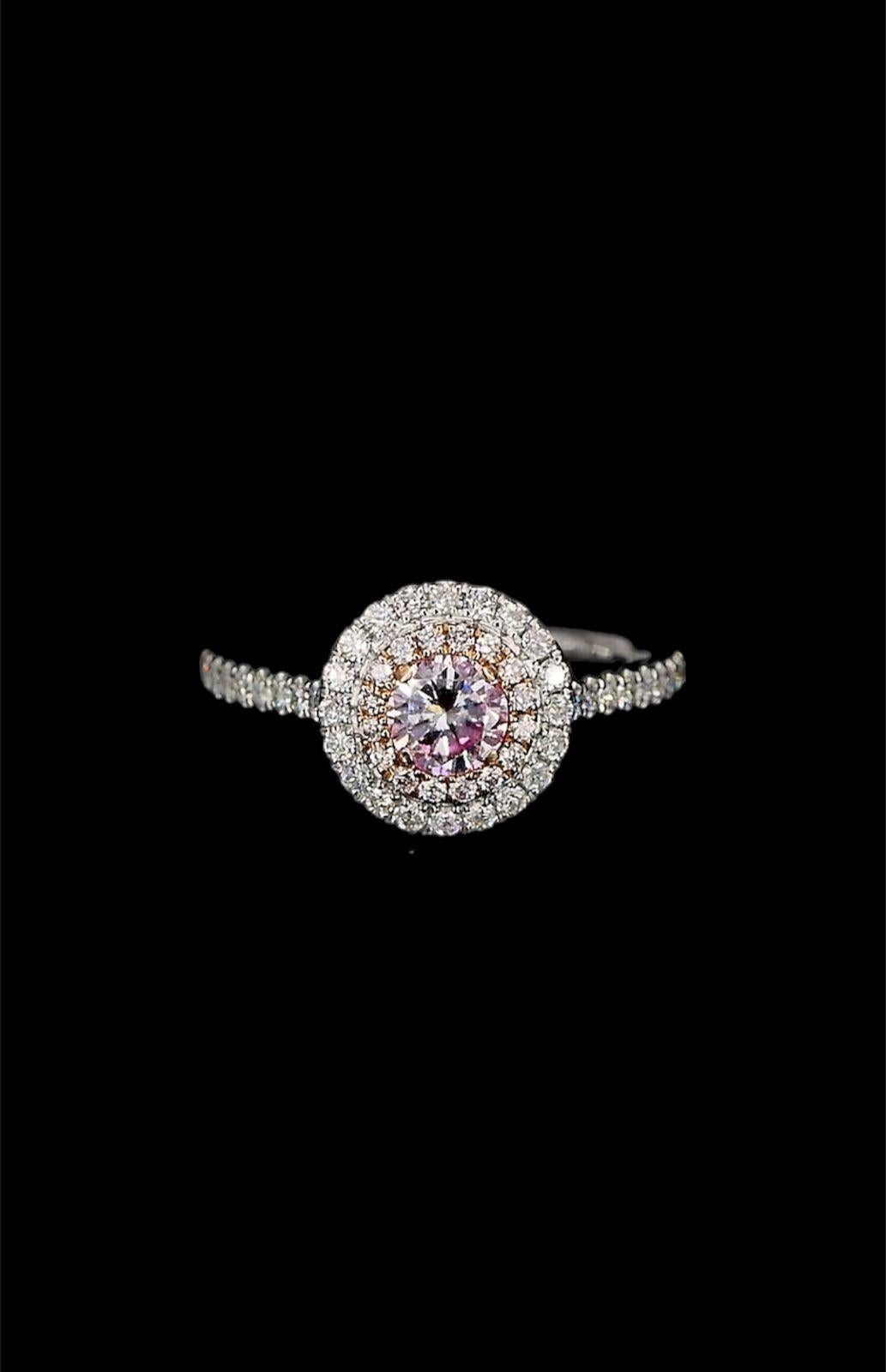**100% NATURAL FANCY COLOUR DIAMOND JEWELRY**

✪ Jewelry Details ✪

♦ MAIN STONE DETAILS

➛ Stone Shape: Round
➛ Stone Color: Fancy light pink
➛ Stone Clarity: VS
➛ Stone Weight: 0.353 carats
➛ AGL certified

♦ SIDE STONE DETAILS

➛ Side white