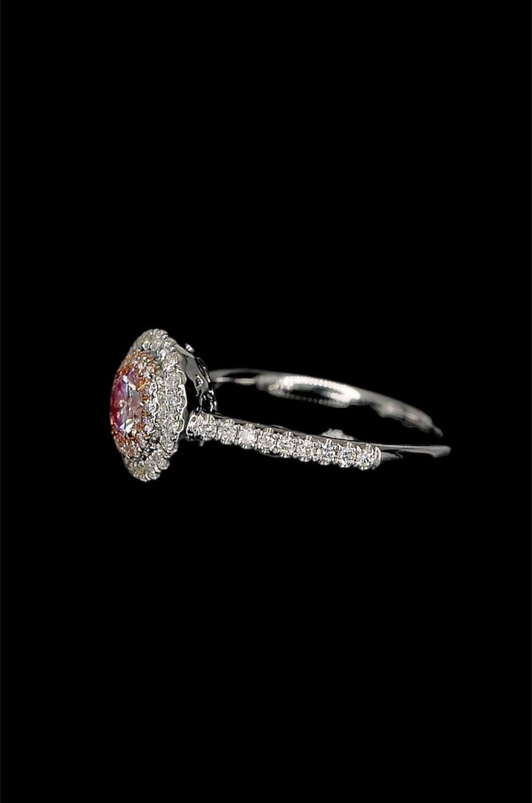 AGL Certified 0.353 Carat Fancy Light Pink Diamond Ring VS Clarity For Sale 1