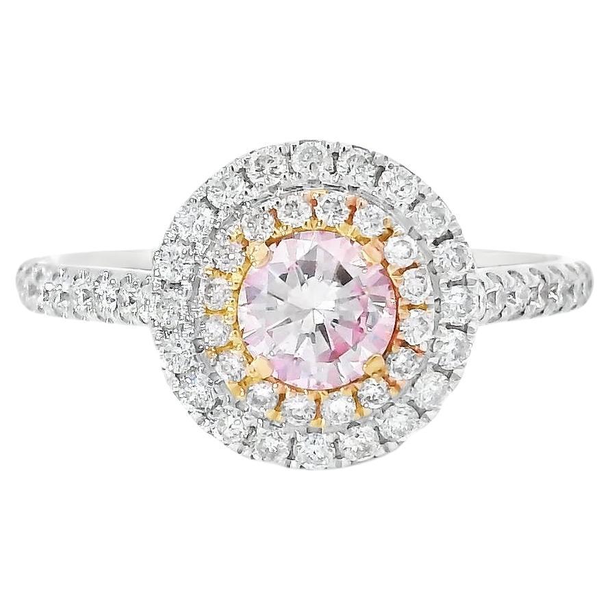 AGL Certified 0.353 Carat Fancy Light Yellow VS Clarity Diamond Ring For Sale