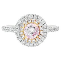Anello con diamante certificato AGL da 0,353 carati di colore giallo chiaro VS di chiarezza