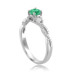 AGL Certified 0.36 Carat Emerald Diamond Gold Infinity Ring