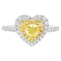 AGL Certified 0.392 Carat Fancy Intense Yellow SI Clarity Diamond Ring