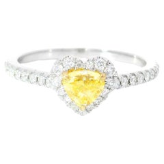 AGL Certified 0.435 Carat Fancy Intense Yellow SI Clarity Diamond Ring