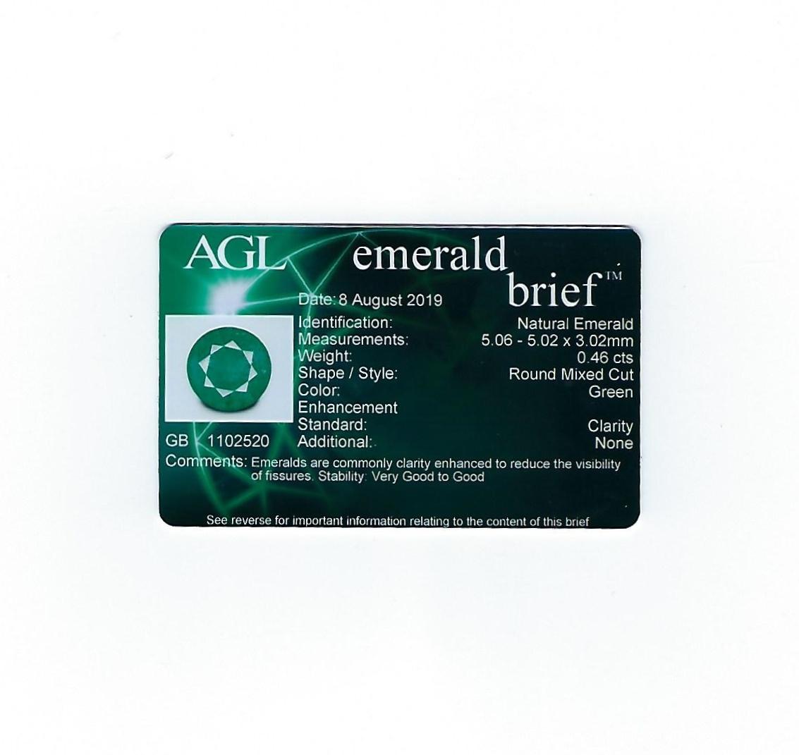 AGL-zertifizierter 0.46 Karat Smaragd-Diamant-Goldring im Angebot 4