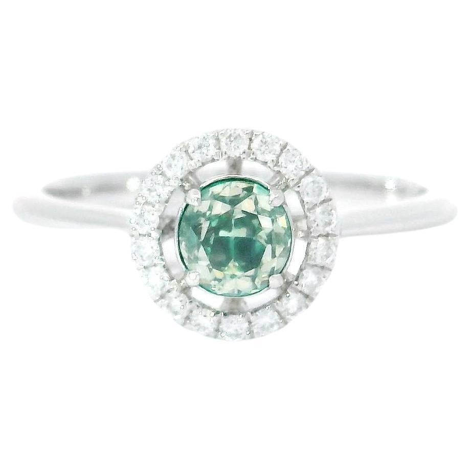 AGL Certified 0.505 Carat Fancy Intense Green VVS Clarity Diamond Ring