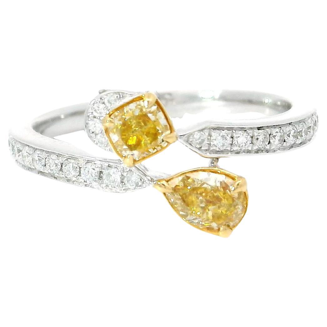 AGL Certified 0.508 Carat Fancy Intense Yellow VS Clarity Diamond Ring
