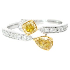 AGL Certified 0.508 Carat Fancy Intense Yellow VS Clarity Diamond Ring