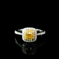 AGL Certified 0.51 Carat Fancy Intense Yellow VS Clarity Diamond Ring