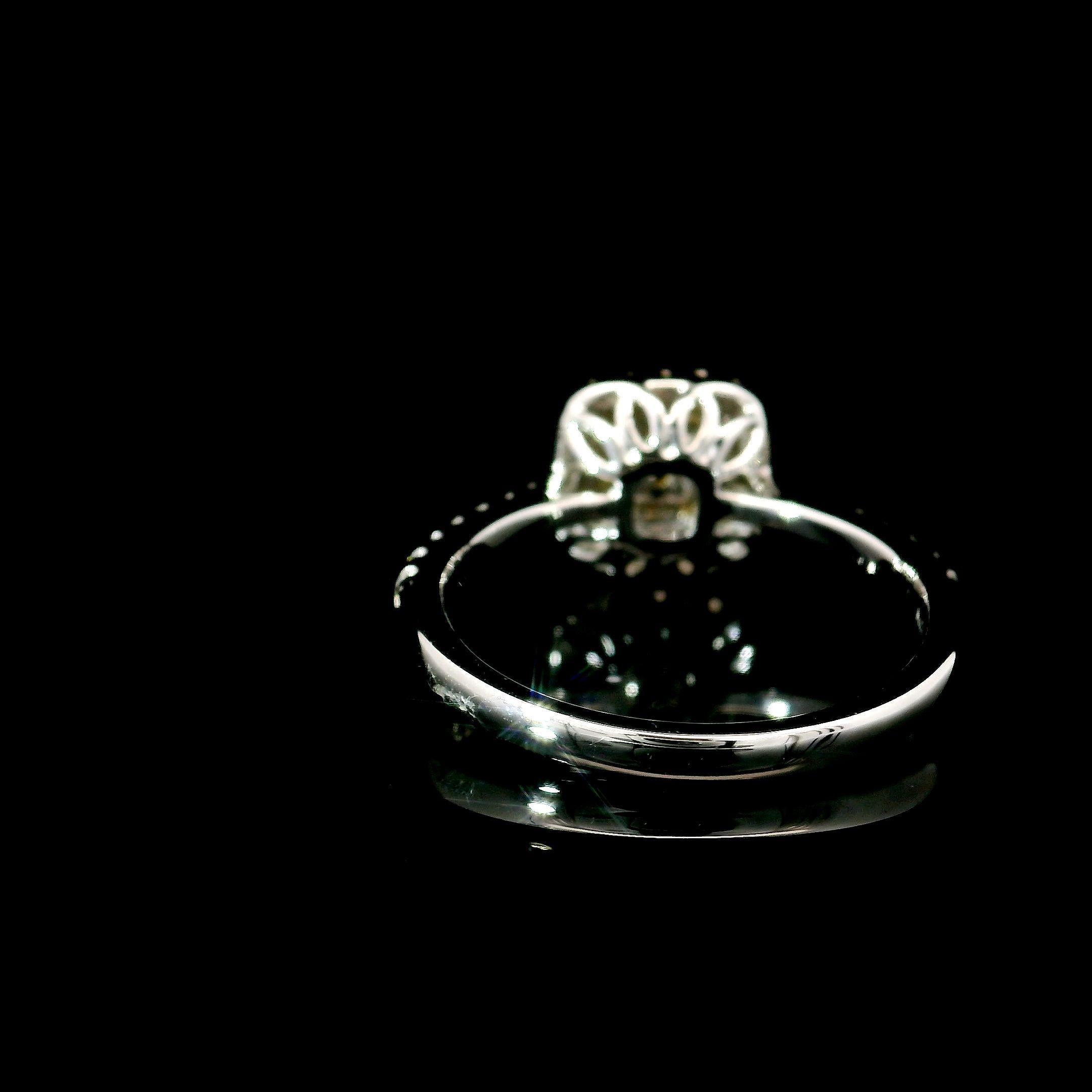 Women's or Men's AGL Certified 0.51 Carat Fancy Intense Yellow VS Clarity Diamond Ring For Sale