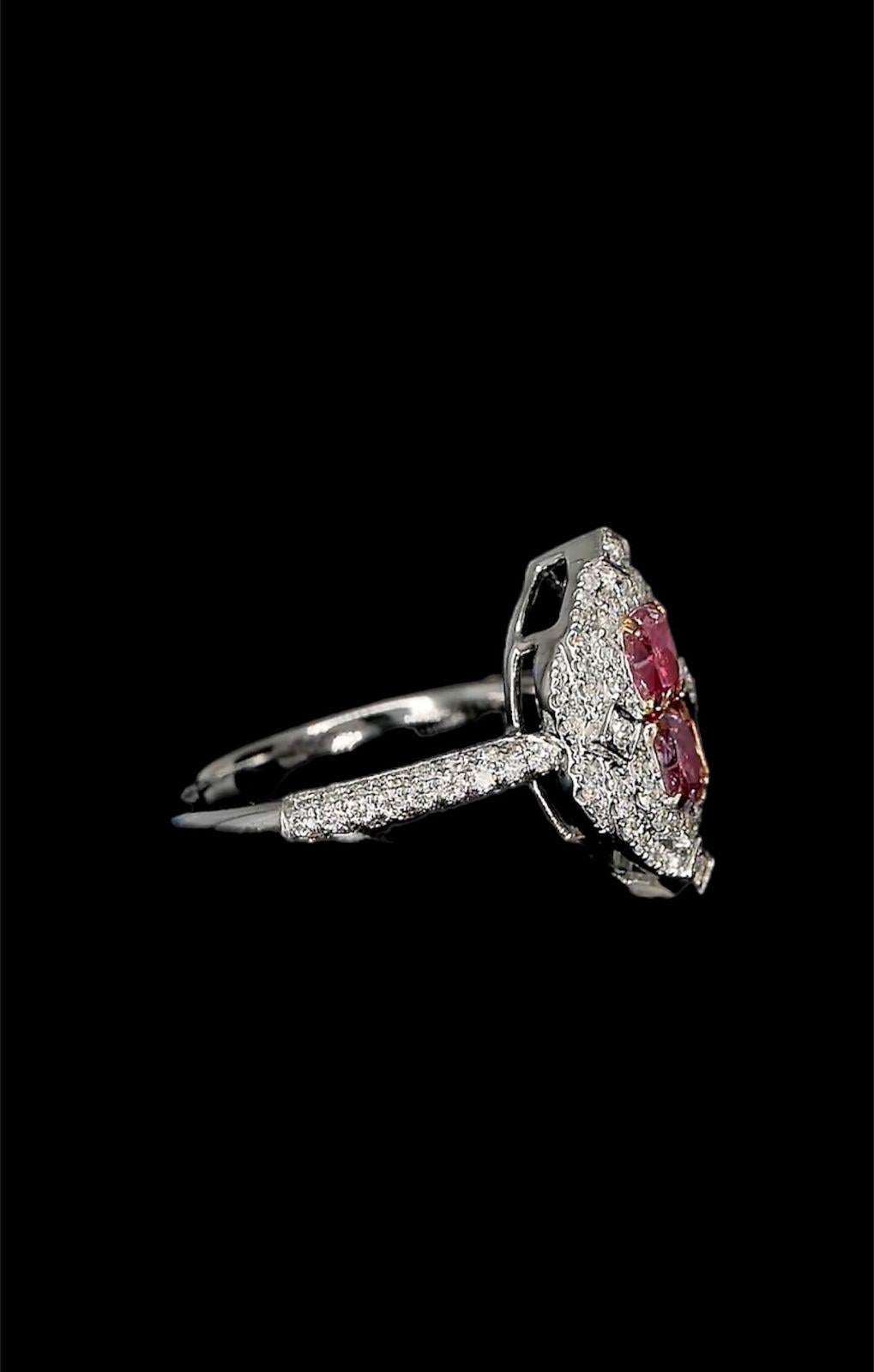 Cushion Cut AGL Certified 0.51 Carat Fancy Pink Diamond Cocktail Ring SI Clarity For Sale