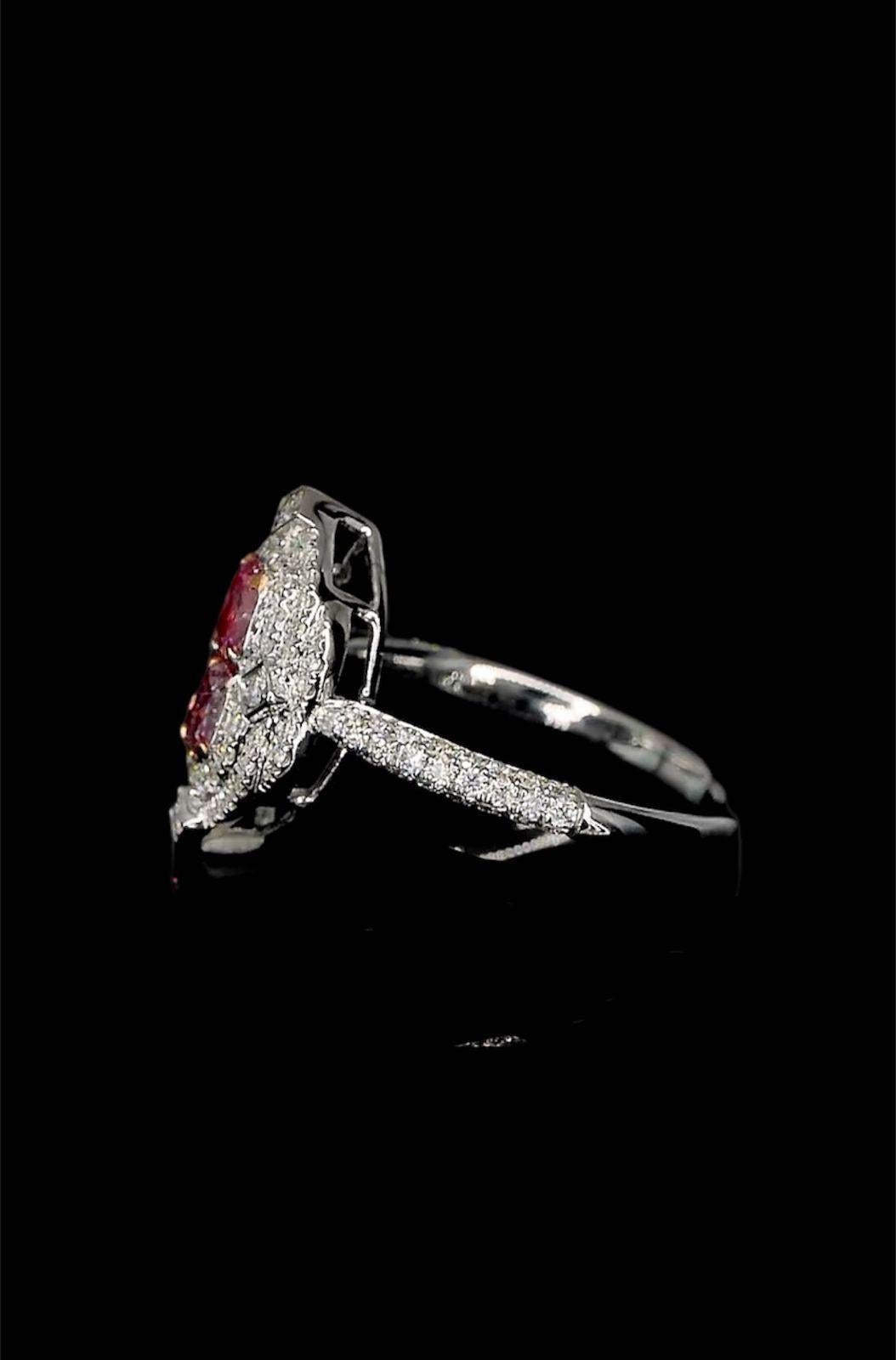 AGL Certified 0.51 Carat Fancy Pink Diamond Cocktail Ring SI Clarity For Sale 3