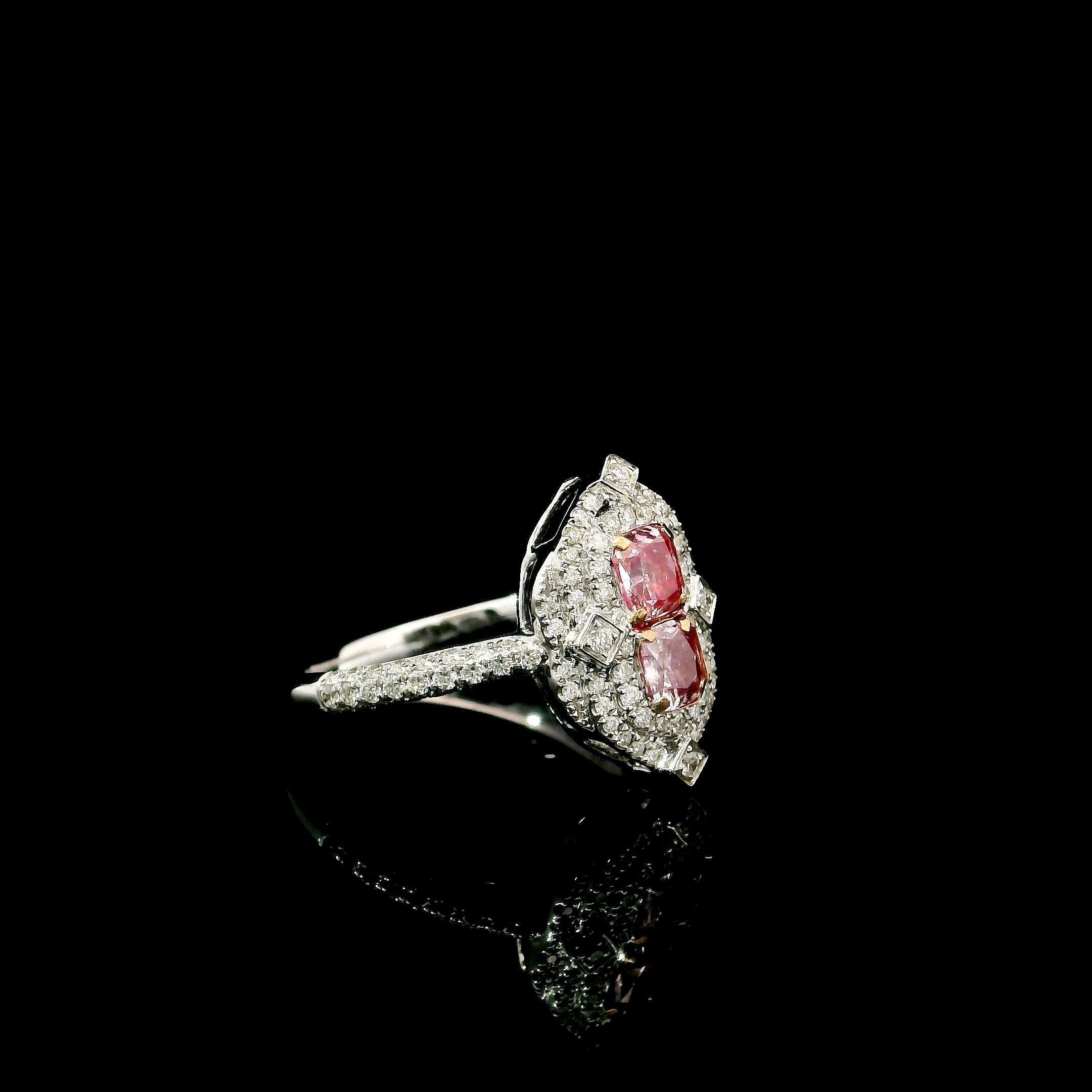 Anello con diamante certificato AGL da 0,51 carati Fancy Pink SI Clarity In condizioni Nuovo in vendita a บางรัก, TH
