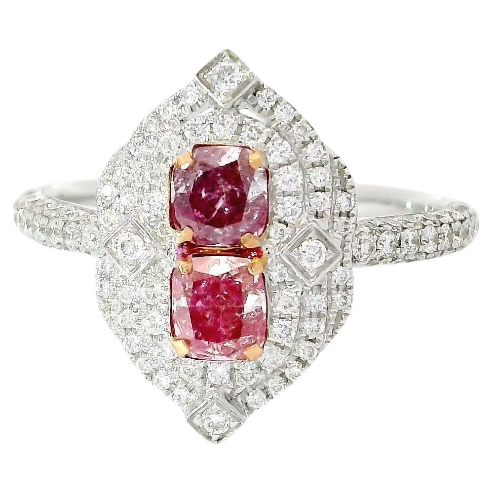 AGL Certified 0.51 Carat Fancy Pink SI Clarity Diamond Ring