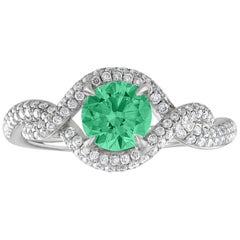AGL Certified 0.67 Carat Emerald Diamond Gold Ring