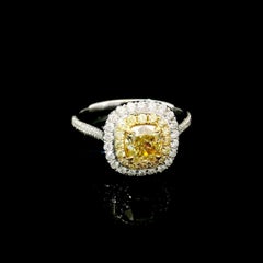 AGL zertifizierter 0.92 Karat Fancy Yellow VS Clarity Diamantring
