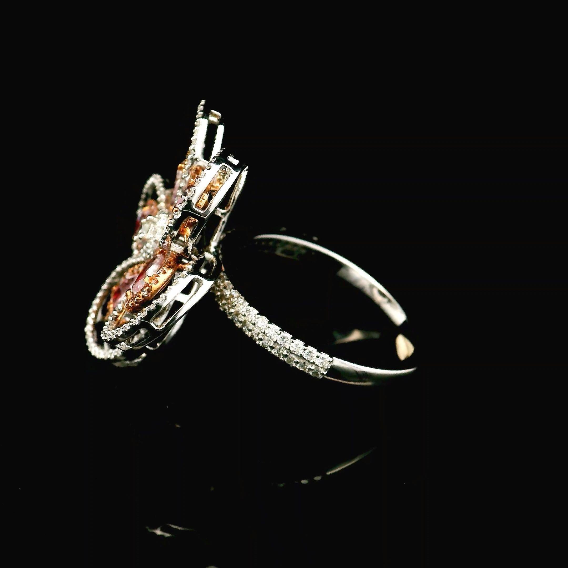 AGL Certified 0.950 Carat Fancy Pink VS Clarity Diamond Ring For Sale 1