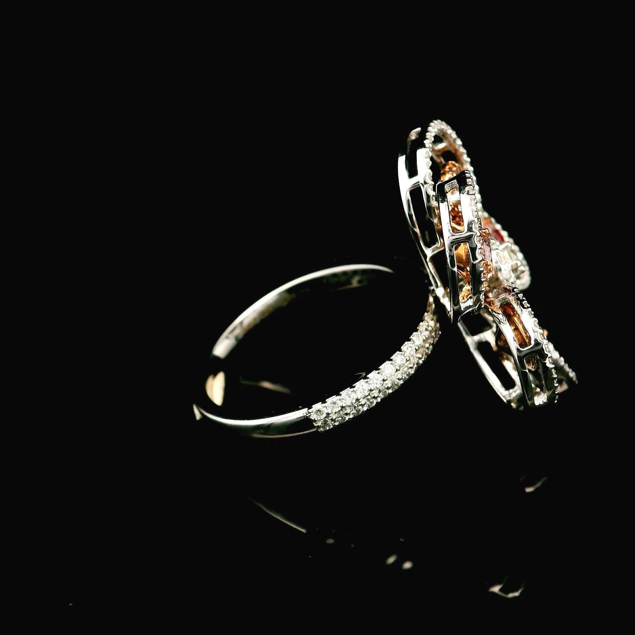 AGL Certified 0.950 Carat Fancy Pink VS Clarity Diamond Ring For Sale 2
