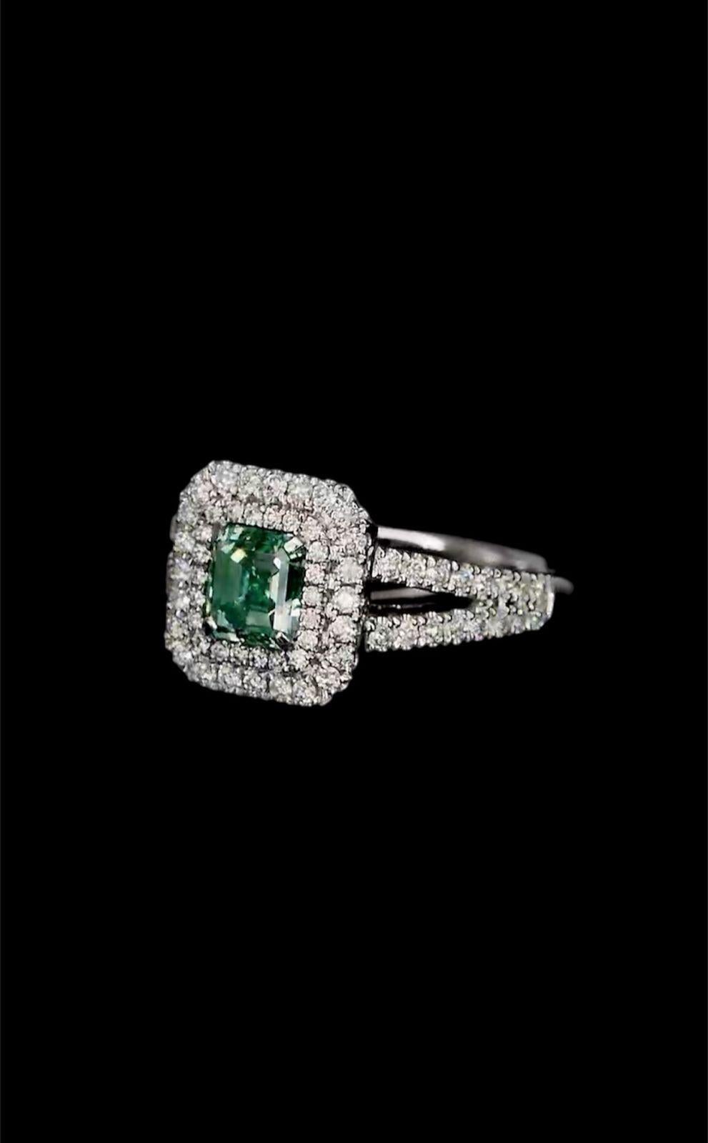 **100% NATURAL FANCY COLOUR DIAMOND JEWELRY**

✪ Jewelry Details ✪

♦ MAIN STONE DETAILS

➛ Stone Shape: Emerald
➛ Stone Color: Fancy Green
➛ Stone Clarity: VS
➛ Stone Weight: 1.00 carats
➛ AGL certified

♦ SIDE STONE DETAILS

➛ Side white diamonds