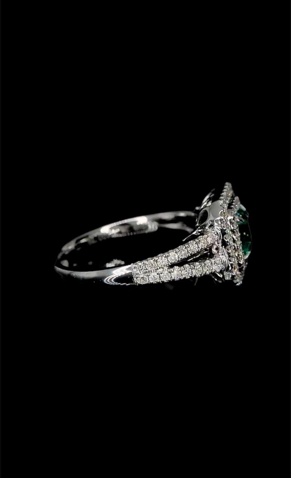 Women's or Men's AGL Certified 1.00 Carat Fancy Green Diamond Ring VS Clarity For Sale
