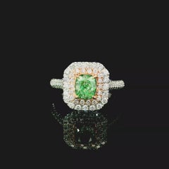 AGL Certified 1.00 Carat Fancy Green VS Clarity Diamond Ring