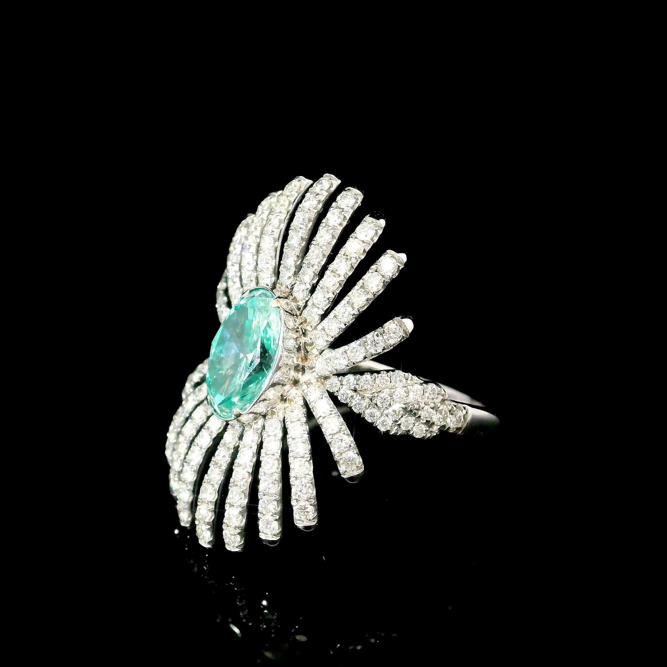 Anello con diamante certificato AGL da 1.00 carati, di colore verde e di chiarezza VS In condizioni Nuovo in vendita a บางรัก, TH