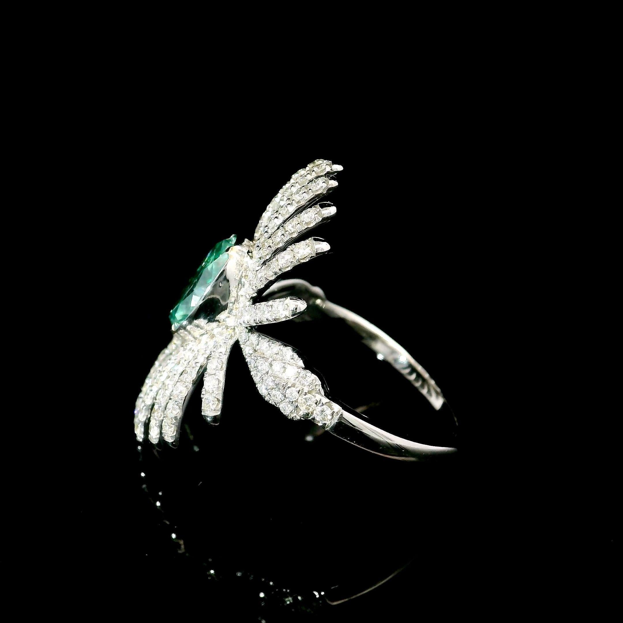 Anello con diamante certificato AGL da 1.00 carati, di colore verde e di chiarezza VS in vendita 1