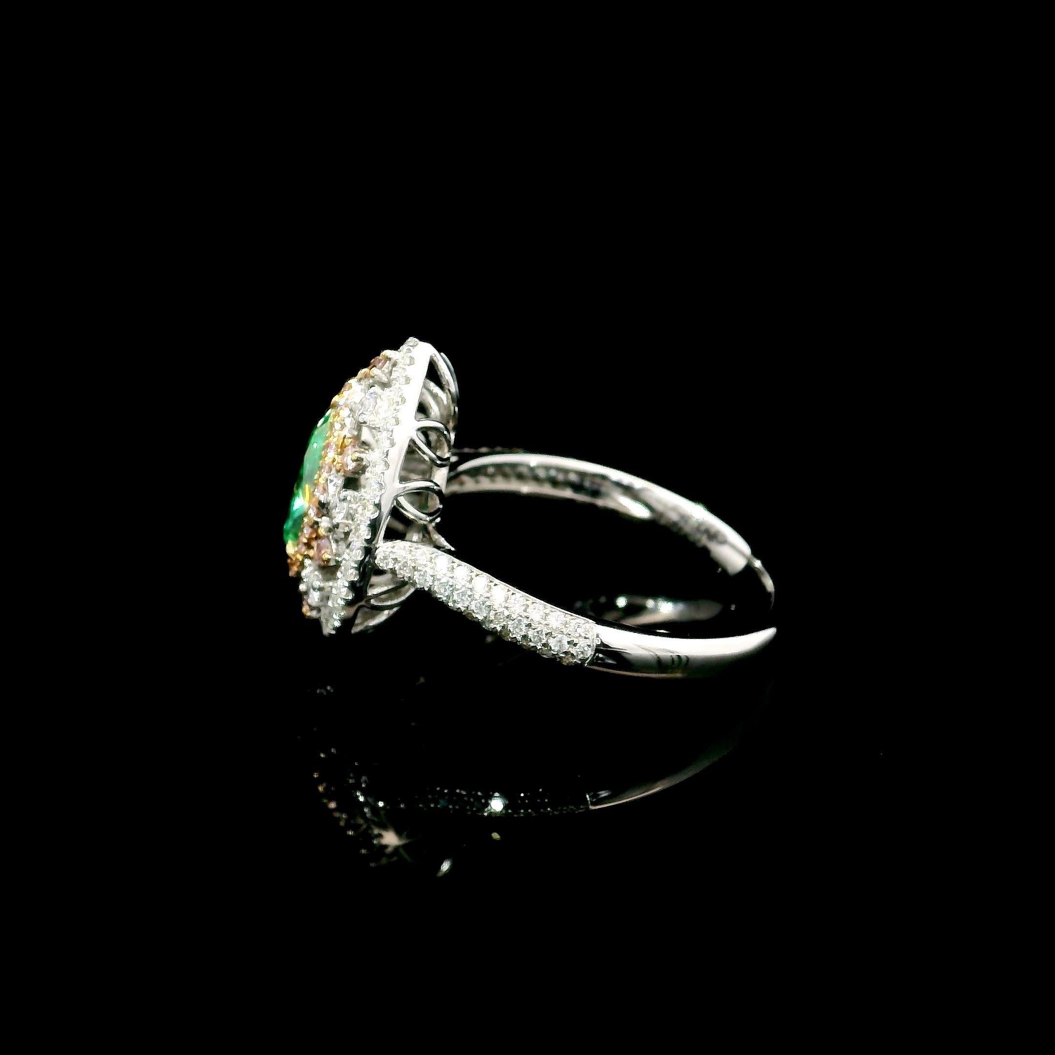 AGL Certified 1.00 Carat Fancy Green VS Clarity Diamond Ring For Sale 1