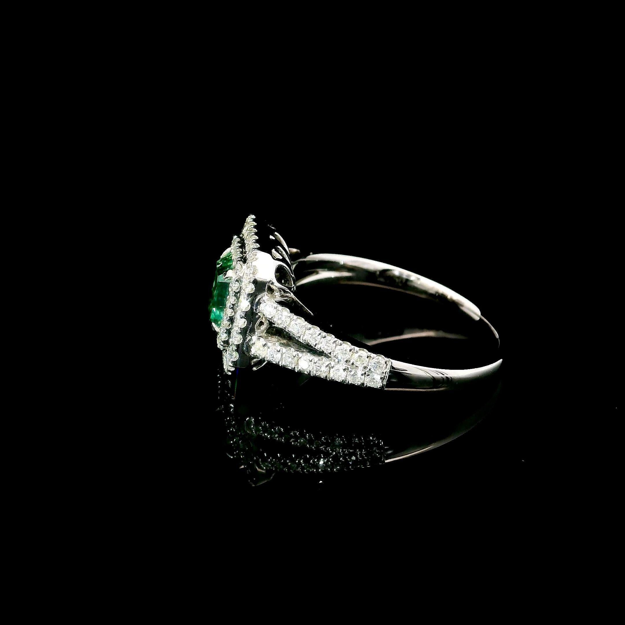 Anello con diamante certificato AGL da 1.00 carati, di colore verde e di chiarezza VS in vendita 1