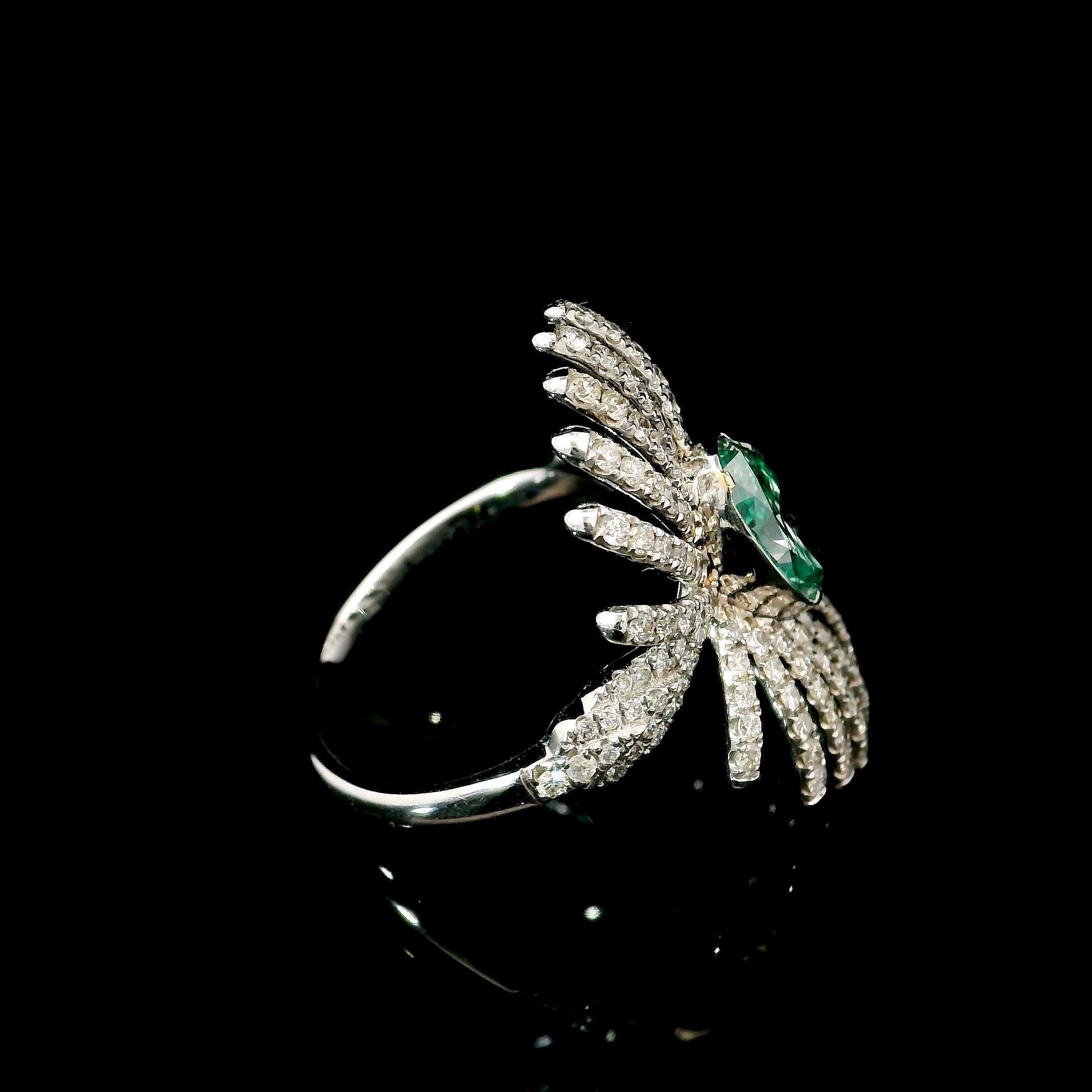 Anello con diamante certificato AGL da 1.00 carati, di colore verde e di chiarezza VS in vendita 2