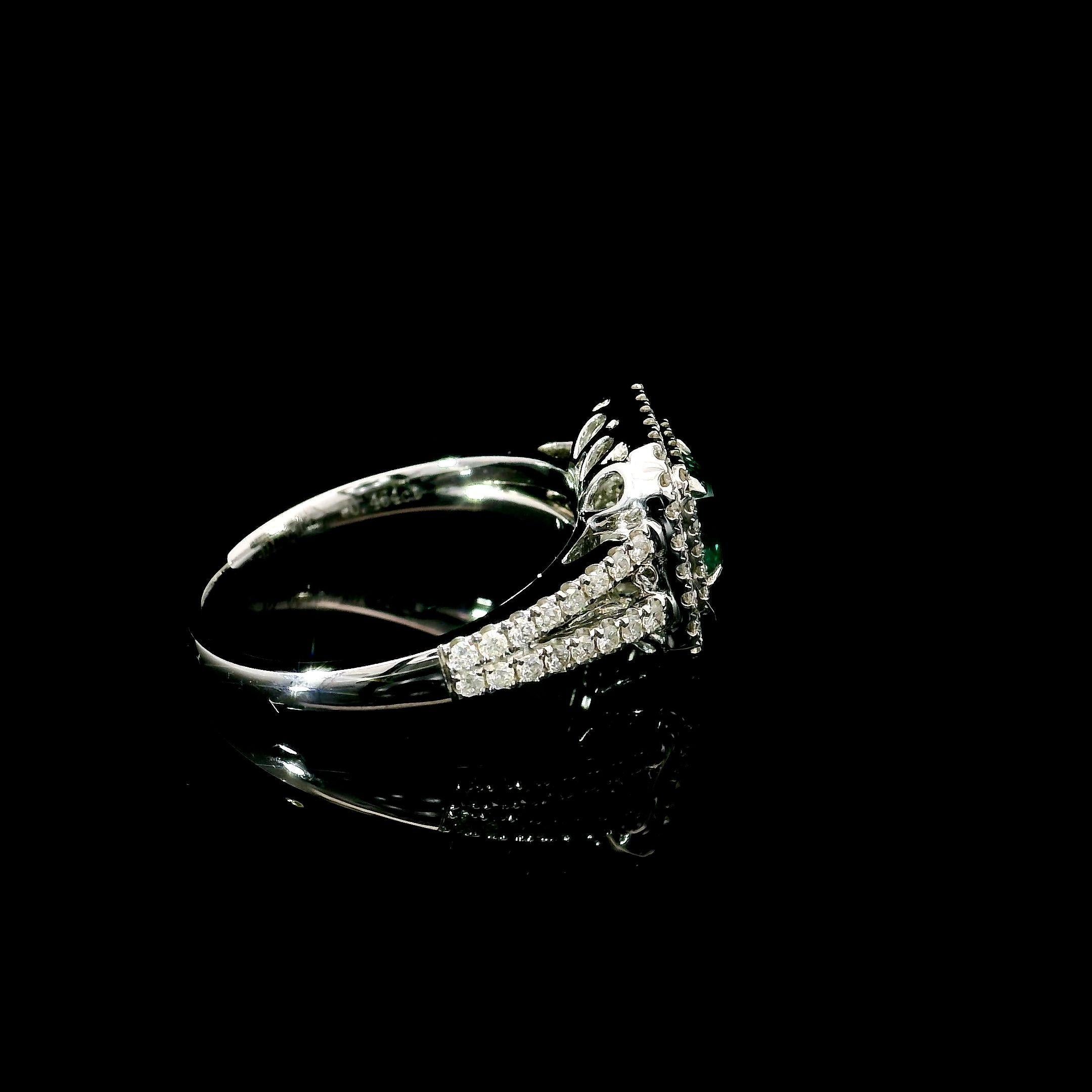 Anello con diamante certificato AGL da 1.00 carati, di colore verde e di chiarezza VS in vendita 2