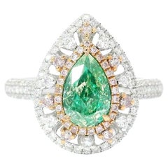AGL Certified 1.00 Carat Fancy Green VS Clarity Diamond Ring