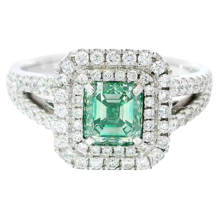 AGL Certified 1.00 Carat Fancy Green VS Clarity Diamond Ring