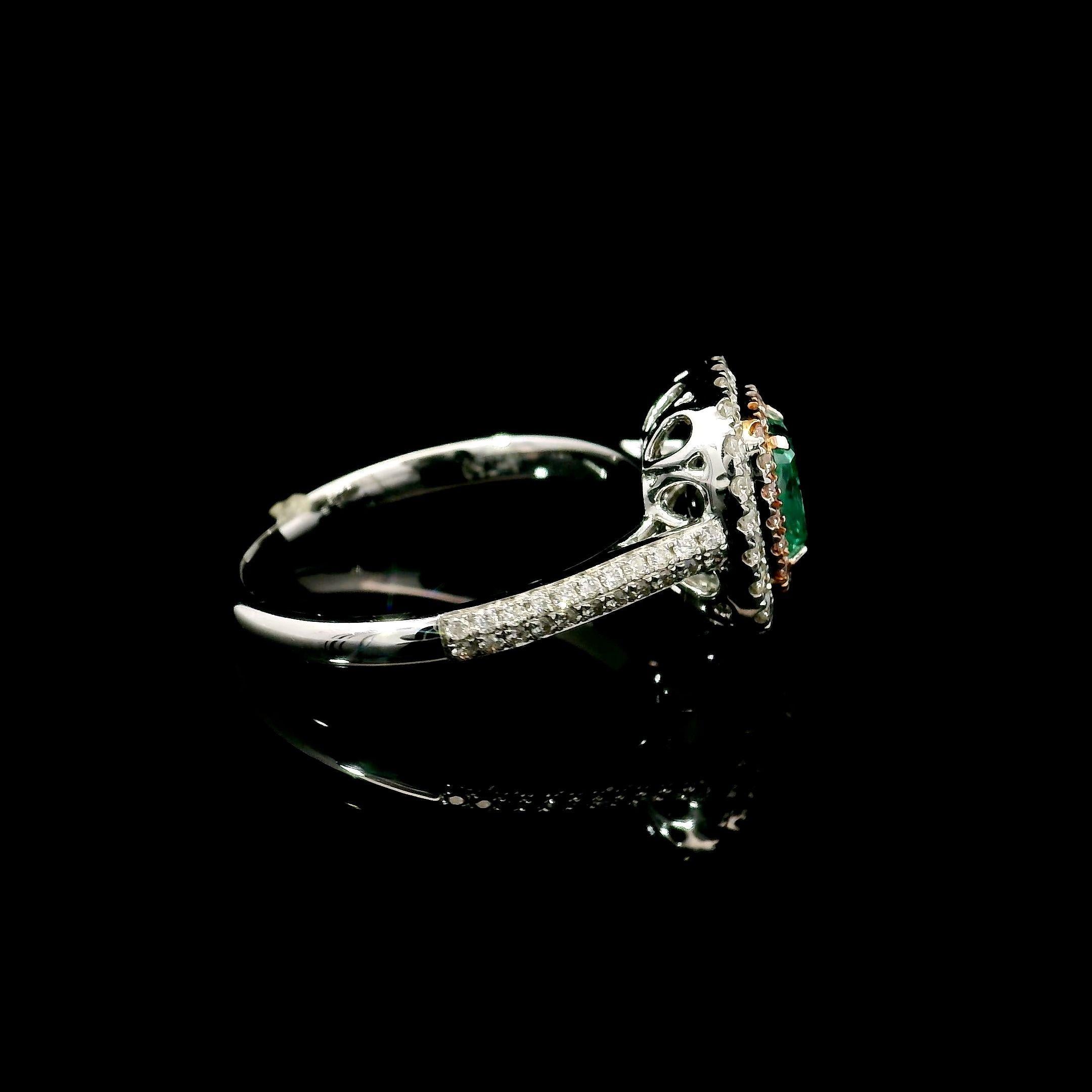 AGL Certified 1.00 Carat Fancy Intense Green SI Clarity Diamond Ring For Sale 2