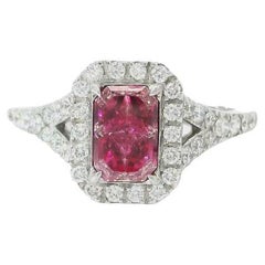 AGL Certified 1.00 Carat Fancy Vivid Pink SI1 Clarity Diamond Ring