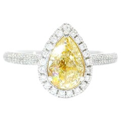 AGL Certified 1.00 Carat Fancy Yellow VS Clarity Diamond Ring