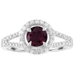 AGL Certified 1.00 Carat Round Ruby Diamond Gold Ring