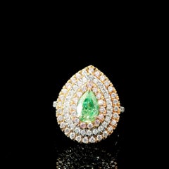 AGL Certified 1.01 Carat Fancy Green VS Clarity Diamond Ring