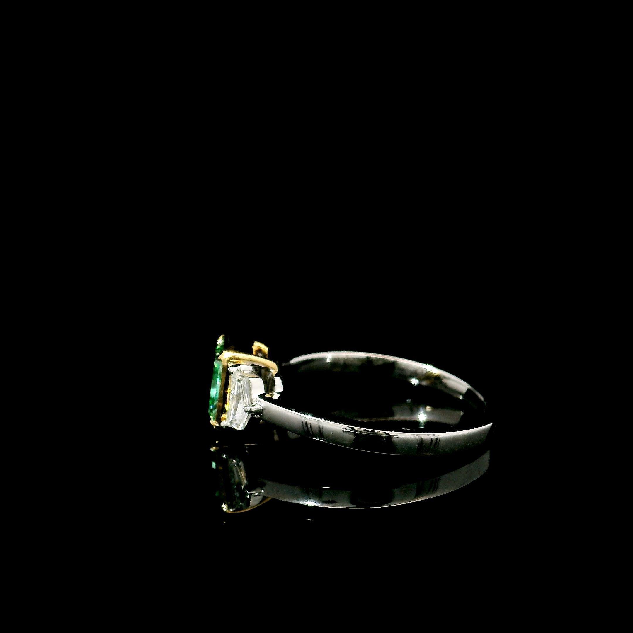Bague avec diamant vert fantaisie certifié AGL de 1.01 carat de pureté VS en vente 1