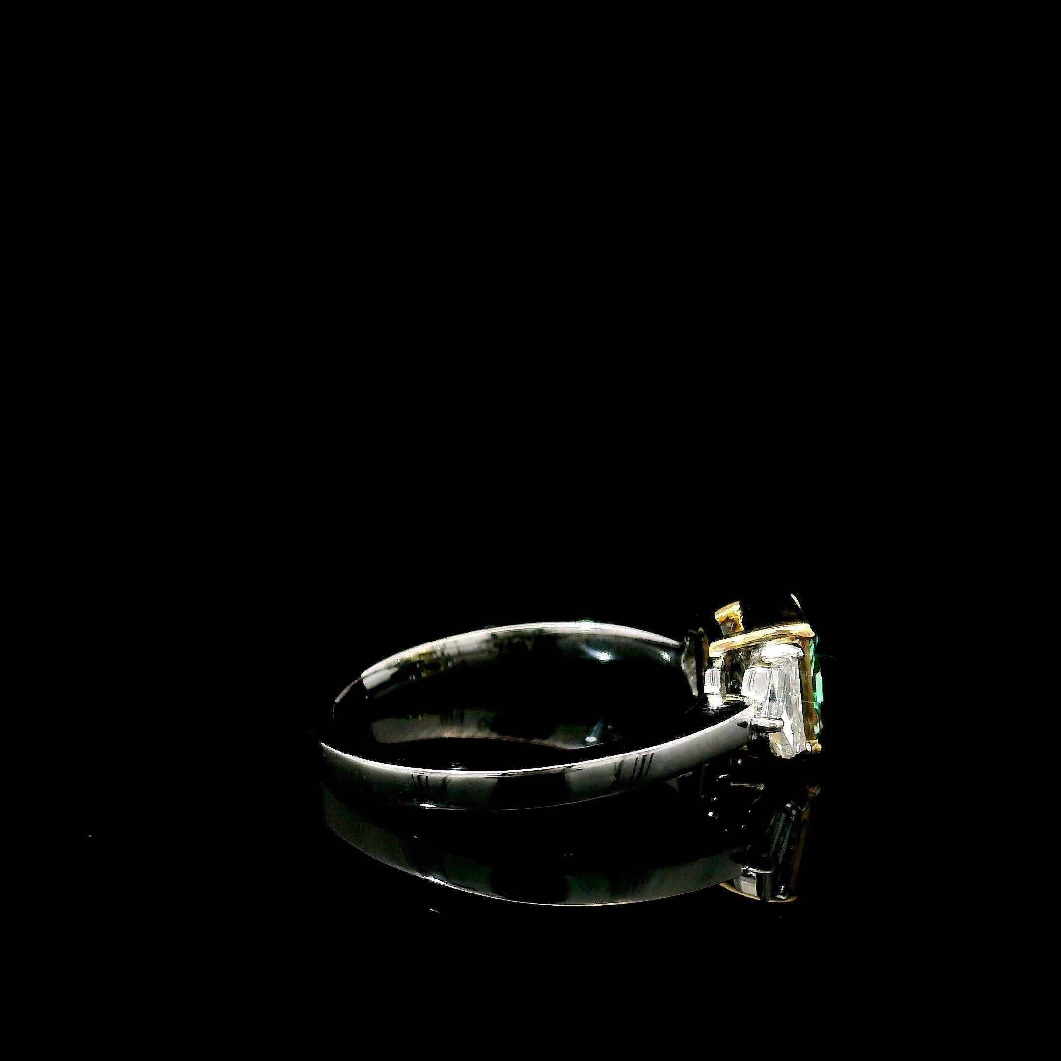 Bague avec diamant vert fantaisie certifié AGL de 1.01 carat de pureté VS en vente 2