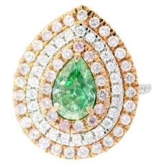 AGL Certified 1.01 Carat Fancy Green VS Clarity Diamond Ring