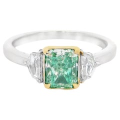 AGL Certified 1.01 Carat Fancy Green VS Clarity Diamond Ring