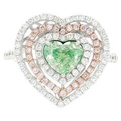 AGL Certified 1.01 Carat Fancy Green VS Clarity Diamond Ring