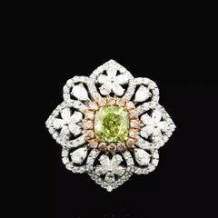 AGL Certified 1.01 Carat Fancy Green VS1 Clarity Diamond Ring