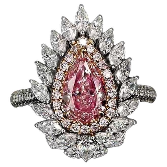 Bague en diamant certifié AGL 1,01 carat Fancy Pink Diamond SI Clarity