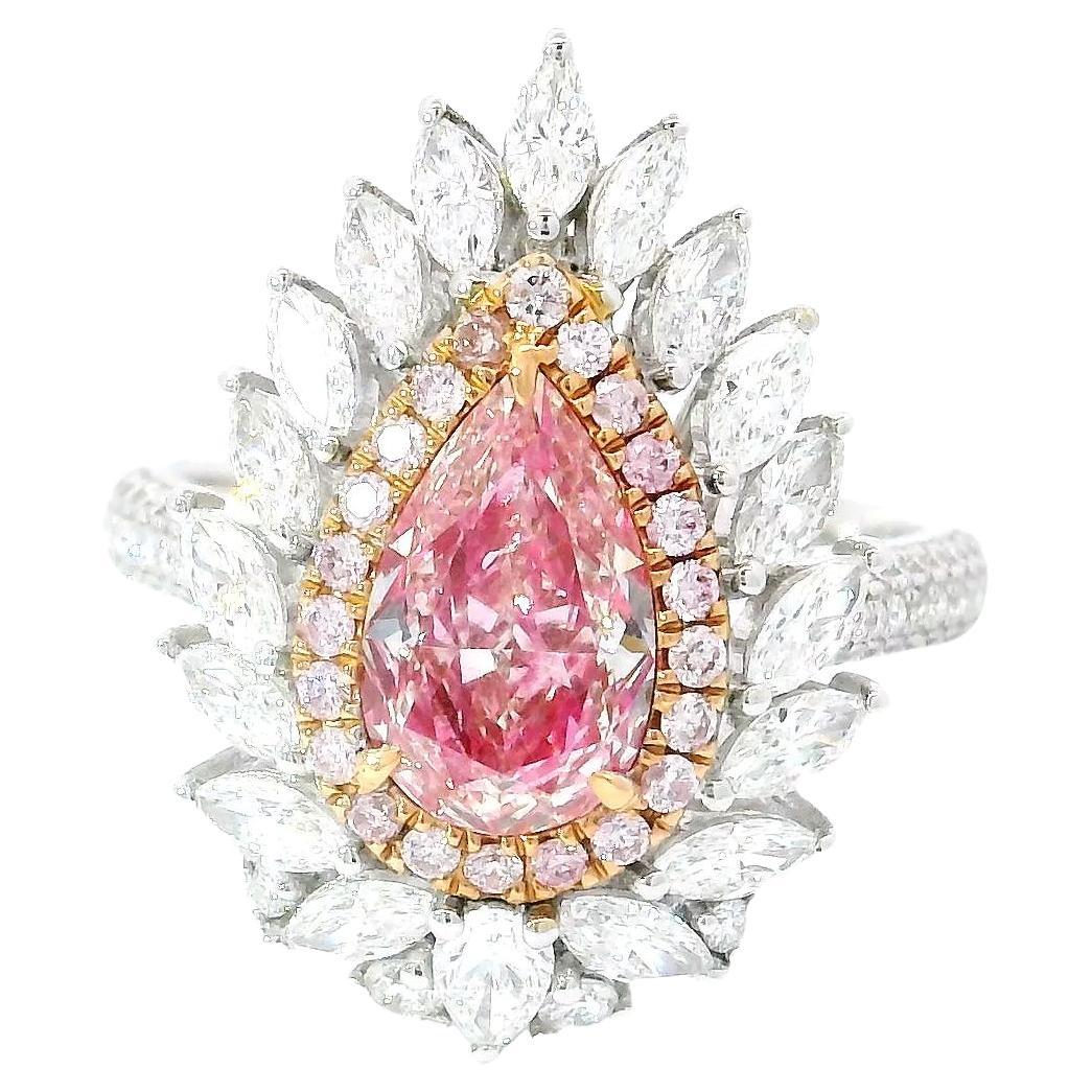 AGL Certified 1.01 Carat Fancy Pink SI Clarity Diamond Ring