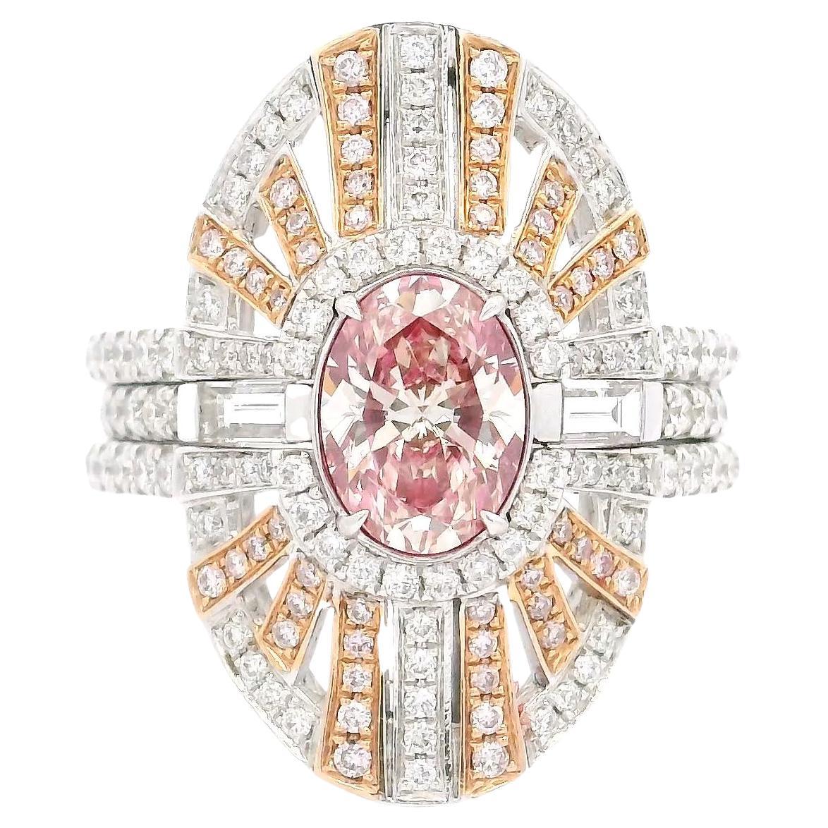AGL Certified 1.01 Carat Fancy Pink VS Clarity Diamond For Sale