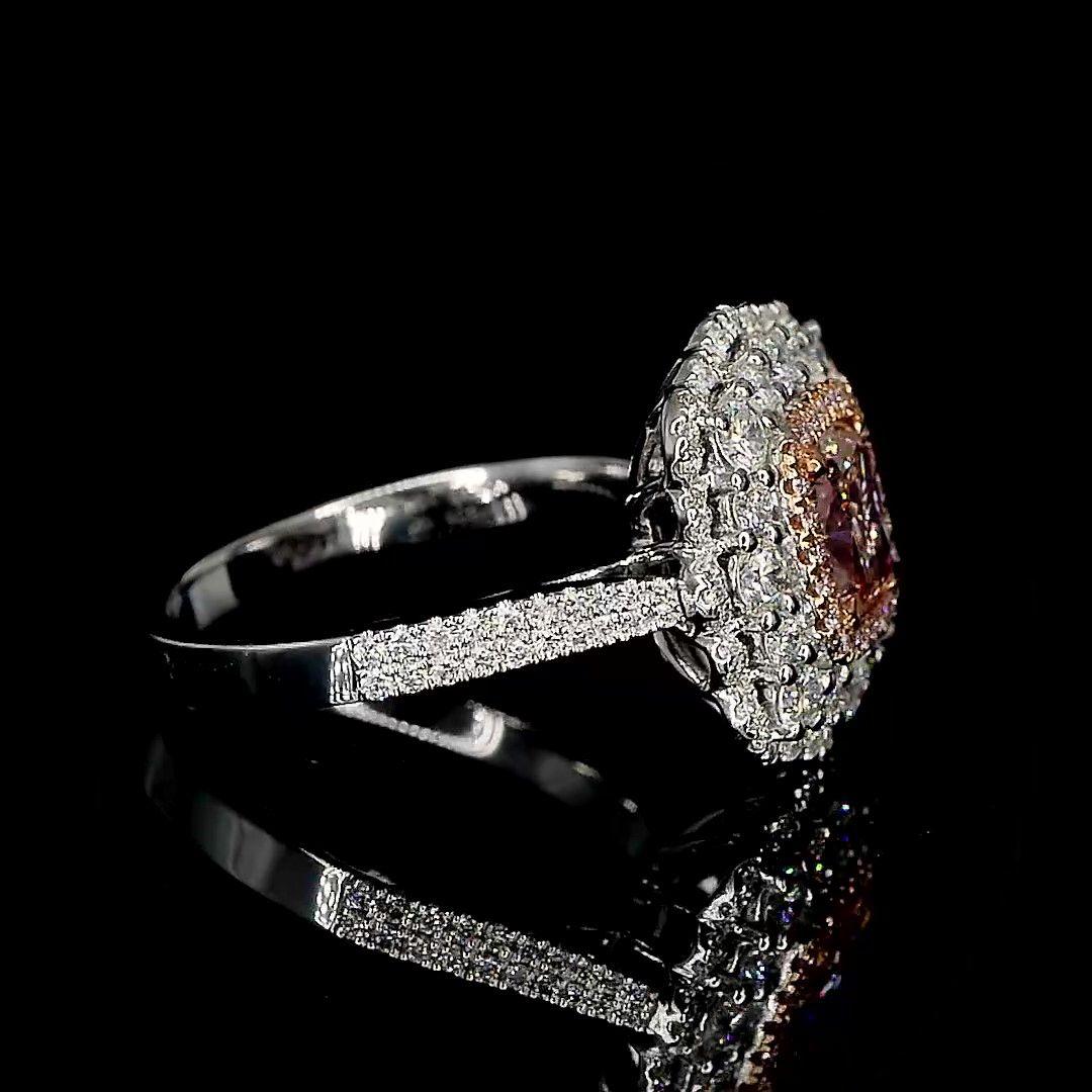 AGL Certified 1.01 Carat Fancy Pink VS Clarity Diamond Ring In New Condition For Sale In บางรัก, TH