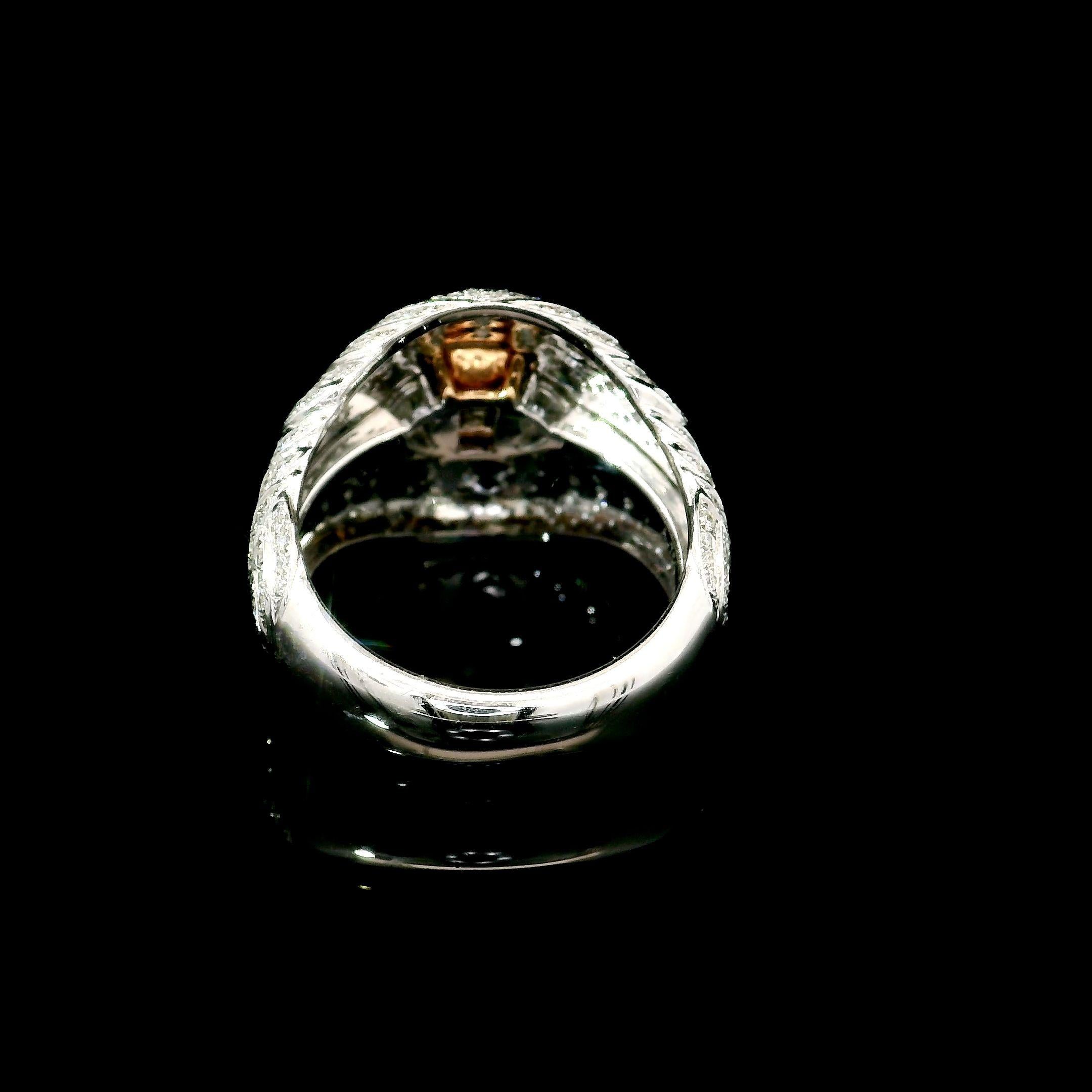 Femenino o masculino Anillo de diamantes con certificado AGL de 1.01 quilates de color rosa fantasía y claridad VS en venta